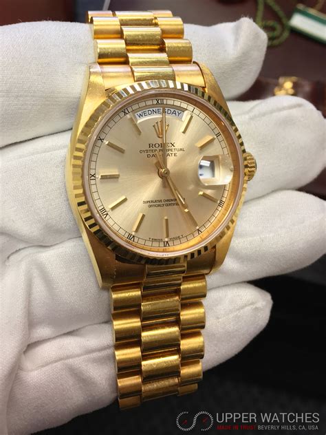 solid gold rolex day date|rolex day date watch price.